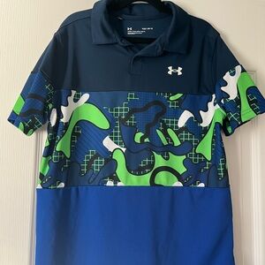 Under Armour Boy’s Blue and Green Polo Shirt